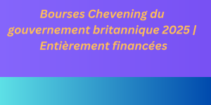 Bourses Chevening du gouvernement britannique 2025 Entièrement financées